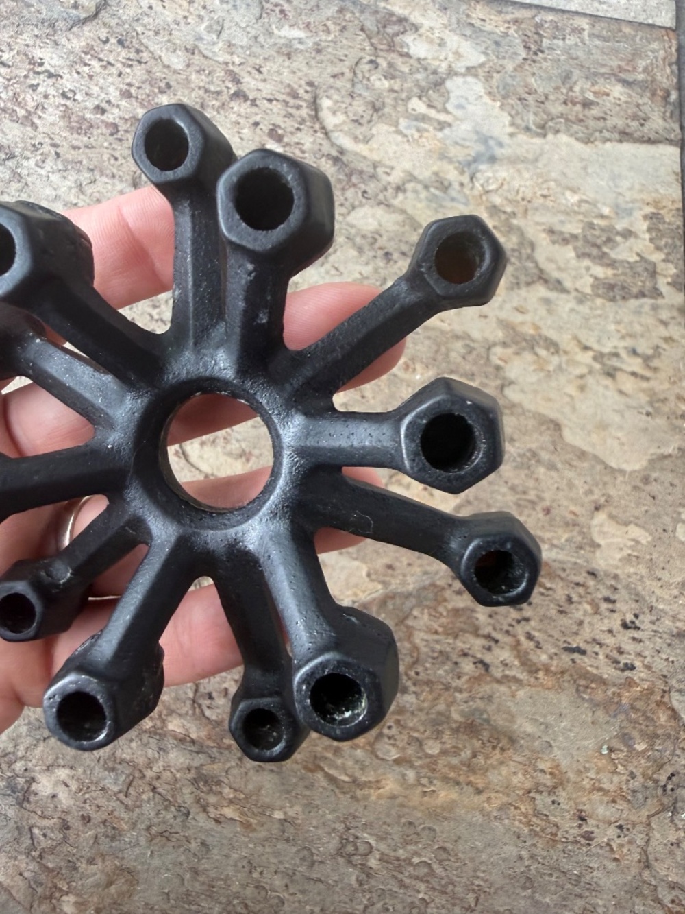 Vintage Mid Century Modern Cast Iron Spider Mini Candle Holder Atomic Japan 4” - Picture 4 of 13